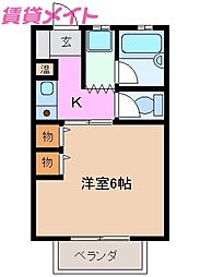 Moony野田 1Kの間取図画像