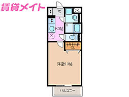 リュミエール 1Kの間取図画像