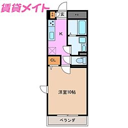 グレイティアいなべ 1Kの間取図画像