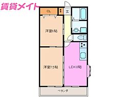 シャトレ桑名 2LDKの間取図画像