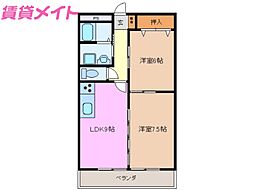 シャトレ桑名 2LDKの間取図画像