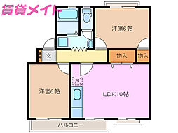 フィレンツェ桑名A 2LDKの間取図画像