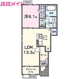 マルベリーヒルズ2 1LDKの間取図画像