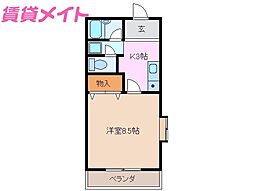 ライラック正和台A 1Kの間取図画像
