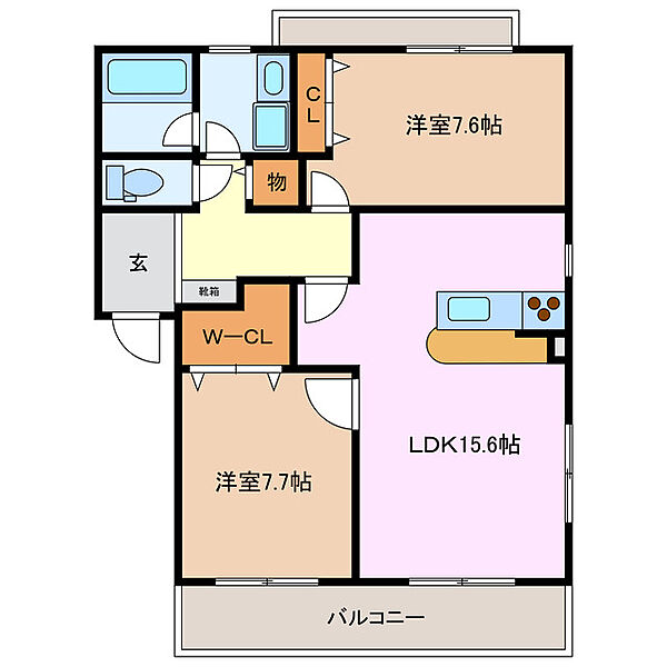 フローリッシュＮ 302｜三重県四日市市下之宮町(賃貸マンション2LDK・3階・70.24㎡)の写真 その2