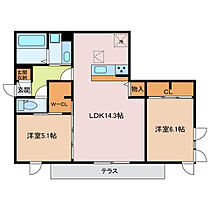 D-chambre掛樋 101 ｜ 三重県桑名市掛樋（賃貸アパート2LDK・1階・60.21㎡） その2