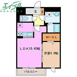 フェリーチェ 1LDKの間取図画像