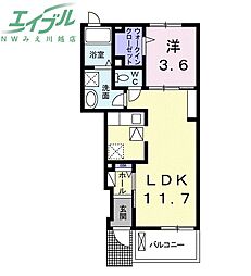 スプリングフィールド 1LDKの間取図画像