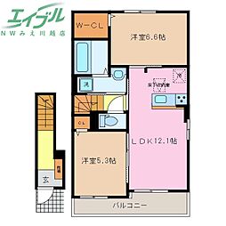 エリタージュ3 2LDKの間取図画像