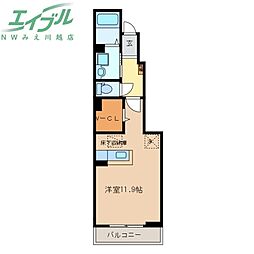 スティア2 ワンルームの間取図画像