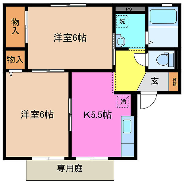 グレースハイム 105｜三重県四日市市松本１丁目(賃貸アパート2DK・1階・42.03㎡)の写真 その2