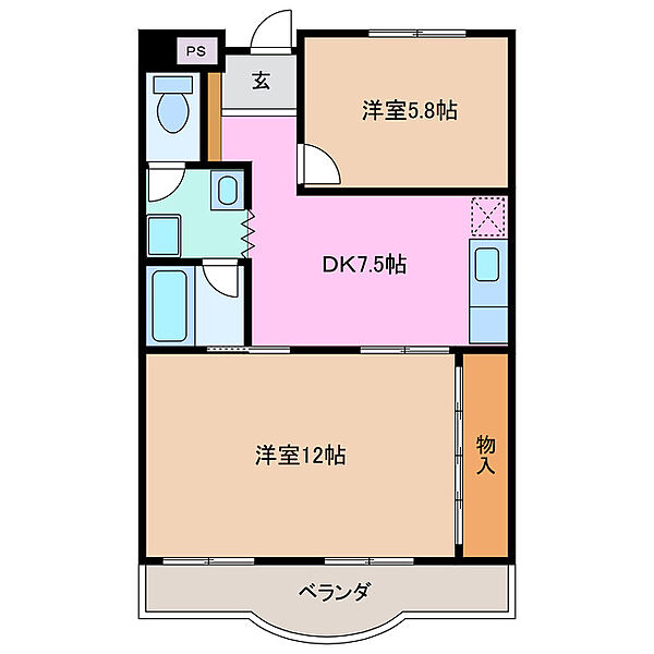 ロイヤルサイキ 803｜三重県四日市市中川原１丁目(賃貸マンション3DK・8階・58.22㎡)の写真 その2