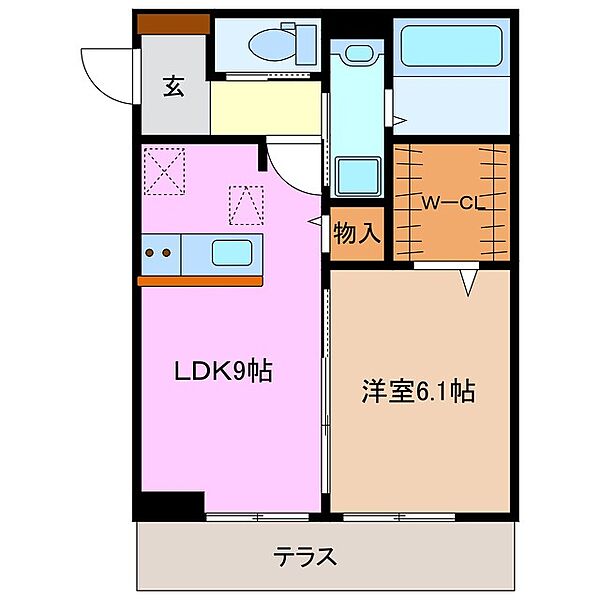 タウンコートIII 101｜三重県四日市市北浜田町(賃貸アパート1LDK・1階・40.35㎡)の写真 その2