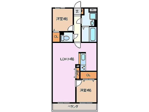 Ｔフェアリートキワ 302｜三重県四日市市ときわ５丁目(賃貸マンション2LDK・3階・55.00㎡)の写真 その2