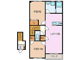 エクレールＴＡＫＥＫＯＳＨＩ B 202 ｜ 三重県四日市市久保田２丁目（賃貸アパート2LDK・2階・60.07㎡） その2