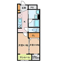 クレアール 403 ｜ 三重県四日市市中町（賃貸マンション2K・4階・28.44㎡） その2