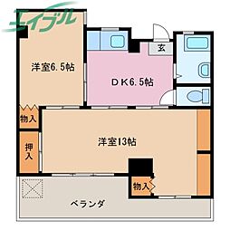 富士美荘　本館 4階/-