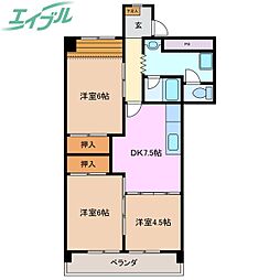 加藤ビル 3DKの間取図画像