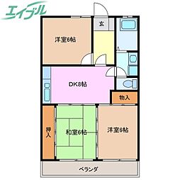 糸与ビル 3DKの間取図画像