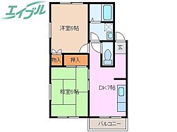 サニーコート伊達 2DKの間取図画像