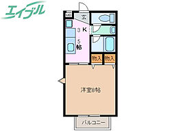サープラス1後藤 1Kの間取図画像