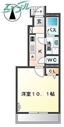 アイリス笹川 1Kの間取図画像