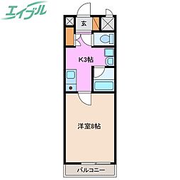 T'Sスクエアー 1Kの間取図画像