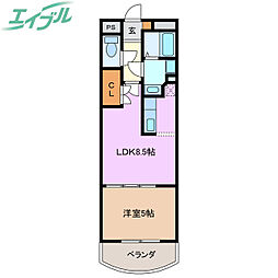 RiveDemeure 1LDKの間取図画像