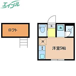 sourian・2 ワンルームの間取図画像