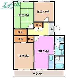コーポ山路 3DKの間取図画像