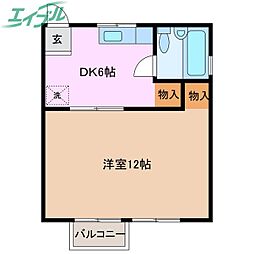 コンフォードクロダ 1DKの間取図画像