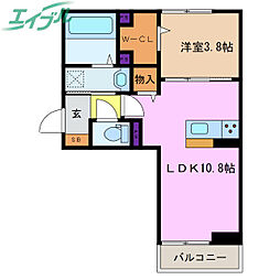 ノア・ルーナ 1LDKの間取図画像