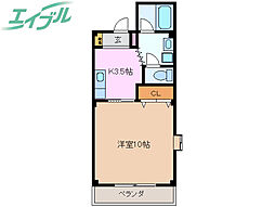 コーキア泊山崎 1Kの間取図画像