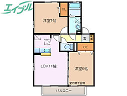 ジュリエッタB 2LDKの間取図画像