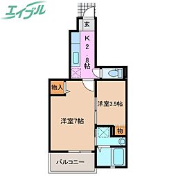 シュエット・エムB 1SKの間取図画像