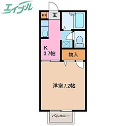 セフィラ西日野A 1Kの間取図画像