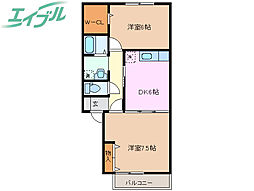 エスペランサ 2DKの間取図画像