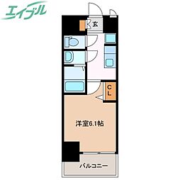 プレサンス ジェネ 四日市中央通り 1Kの間取図画像