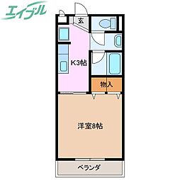 サープラス1後藤 1Kの間取図画像