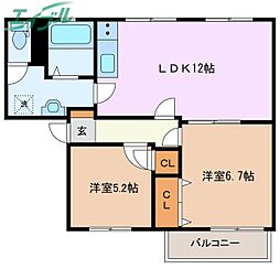 グランドール日永C棟 2階/-