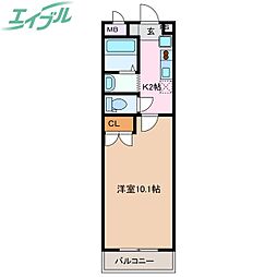 アネモネ 1Kの間取図画像