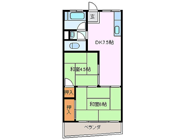 林ビル 207｜三重県四日市市堀木１丁目(賃貸マンション2DK・2階・40.94㎡)の写真 その2