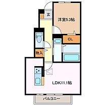 エスポワール 107 ｜ 三重県四日市市日永西１丁目（賃貸アパート1LDK・1階・42.82㎡） その2