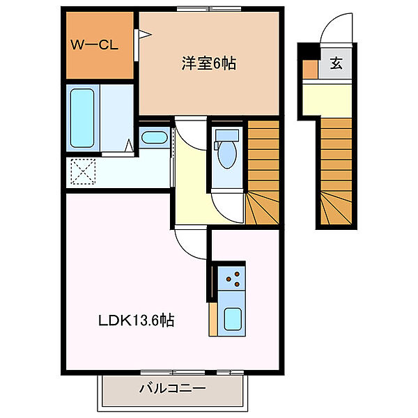 エスポワール 206｜三重県四日市市日永西１丁目(賃貸アパート1LDK・2階・55.23㎡)の写真 その1