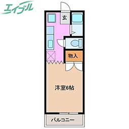 パティオ西山C棟 1Kの間取図画像