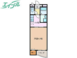 マンションパディ 1Kの間取図画像