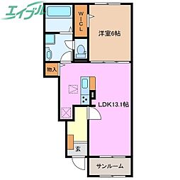 ラフォーレ三ツ谷東 B 1階/-