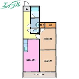 メゾンセイフウ 2DKの間取図画像