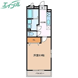 VIGOREshirasuka 1Kの間取図画像