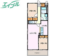 グランドール 2LDKの間取図画像